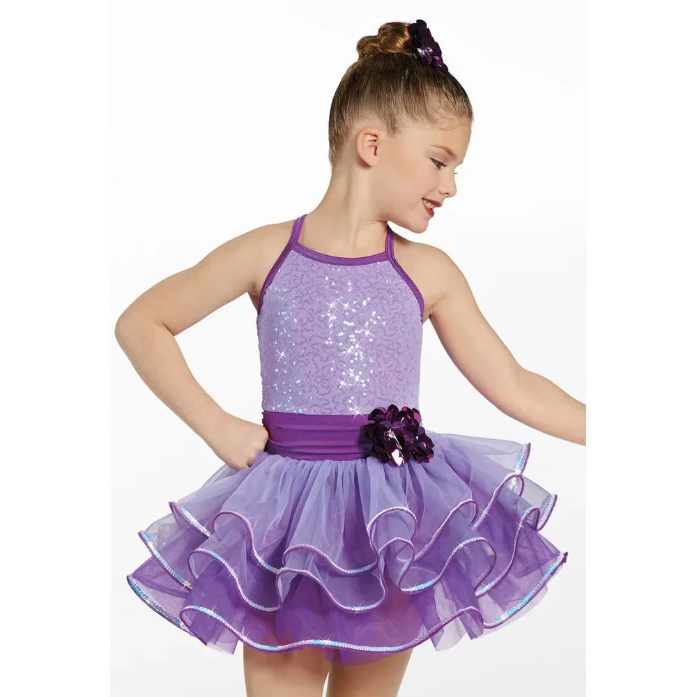 Pre-Owned Dance Costume Weissman 12471 Small Child Purple Ballet Sequin